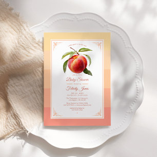 Peach Fuzz Baby Shower Einladung