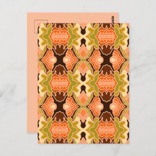 Peach Fuzz Boho Shabby Chic Geometrie Abstrakte Ku Postkarte
