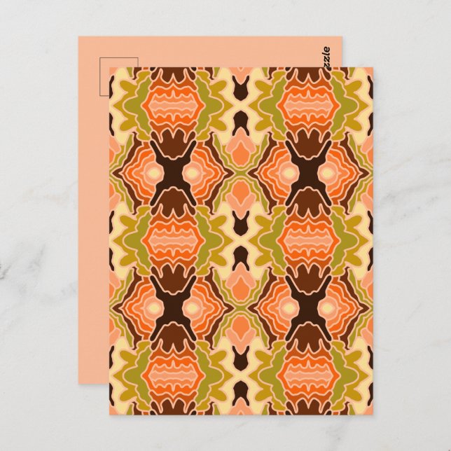 Peach Fuzz Boho Shabby Chic Geometrie Abstrakte Ku Postkarte (Vorne/Hinten)