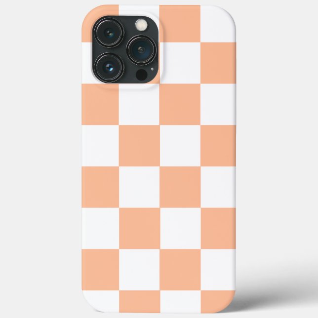 Peach Fuzz Checkered Gingham Pattern Case-Mate iPhone Hülle (Rückseite)