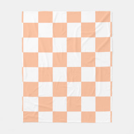 Peach Fuzz Checkered Gingham Pattern Fleecedecke