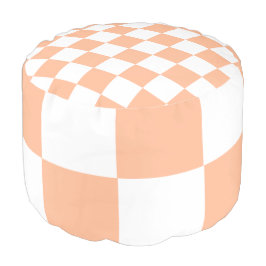 Peach Fuzz Checkered Gingham Pattern Hocker