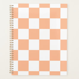 Peach Fuzz Checkered Gingham Pattern Planer