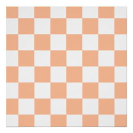 Peach Fuzz Checkered Gingham Pattern Poster
