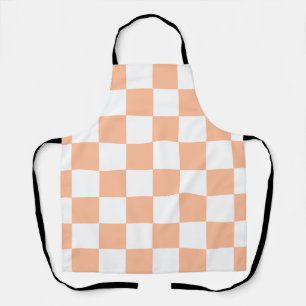 Peach Fuzz Checkered Gingham Pattern Schürze