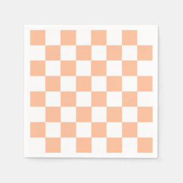 Peach Fuzz Checkered Gingham Pattern Serviette