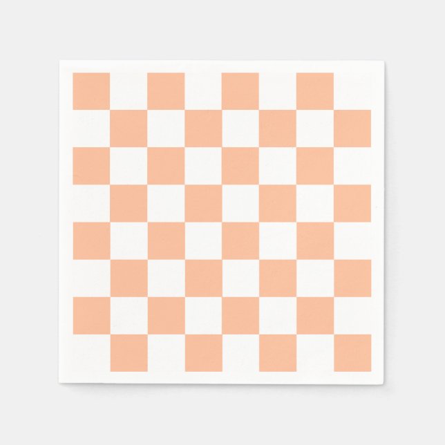 Peach Fuzz Checkered Gingham Pattern Serviette (Vorderseite)