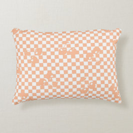 Peach Fuzz Cherry Gingham Pattern Dekokissen