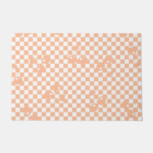 Peach Fuzz Cherry Gingham Pattern