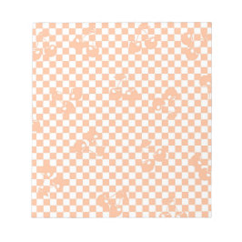 Peach Fuzz Cherry Gingham Pattern Notizblock