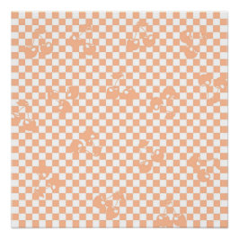 Peach Fuzz Cherry Gingham Pattern Poster