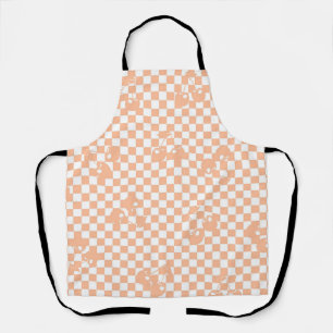 Peach Fuzz Cherry Gingham Pattern Schürze