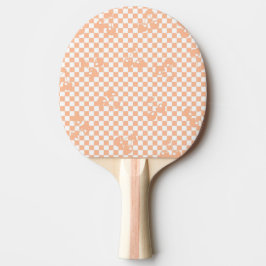 Peach Fuzz Cherry Gingham Pattern Tischtennis Schläger