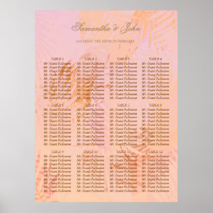 Peach Fuzz Classic Minimalistisch Moderne Hochzeit Poster