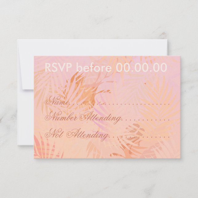 Peach Fuzz Classic Minimalistisch Moderne Hochzeit RSVP Karte (Vorderseite)