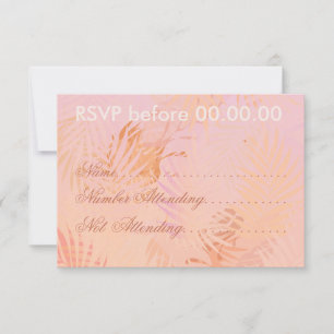 Peach Fuzz Classic Minimalistisch Moderne Hochzeit RSVP Karte