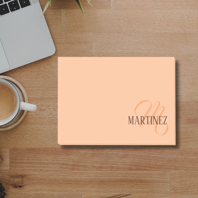 Peach Fuzz Eleganter Personalisierter Name Post-it Klebezettel (Von Creator hochgeladen)