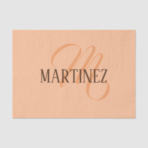 Peach Fuzz Eleganter Personalisierter Name Seidenpapier