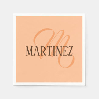 Peach Fuzz Eleganter Personalisierter Name Serviette