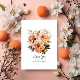 Peach Fuzz Floral Wedding Dankeskarte