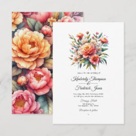 Peach Fuzz Floral Wedding Einladung