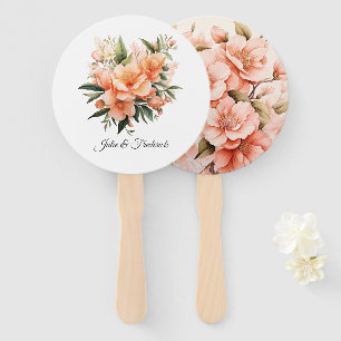 Peach Fuzz Floral Wedding Fächer