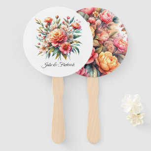 Peach Fuzz Floral Wedding Fächer