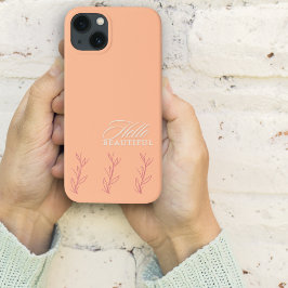 Peach Fuzz Hello Beautiful Minimalistisch Botanic Case-Mate iPhone Hülle