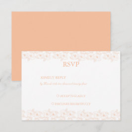 Peach Fuzz minimalistisches trendy Blume Muster RSVP Karte