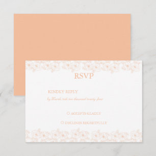 Peach Fuzz minimalistisches trendy Blume Muster RSVP Karte
