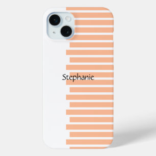 Peach Fuzz Monogram Individuelle Name Stripes 2024 Case-Mate iPhone Hülle