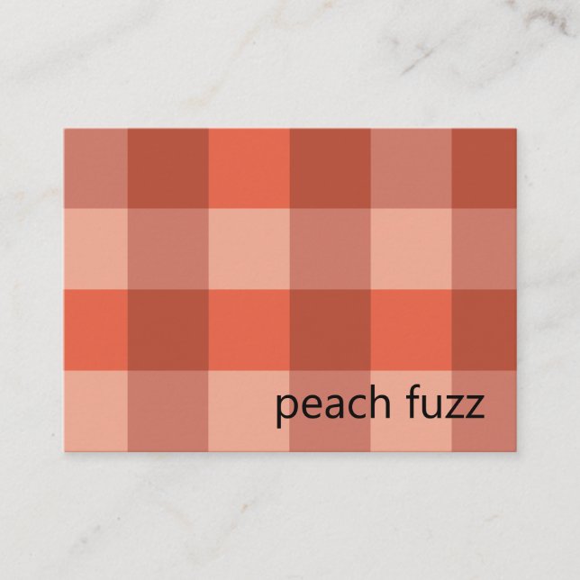 Peach Fuzz Orange Checkerboard-Muster Visitenkarte (Vorderseite)