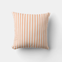 Peach Fuzz Peach and White Narrow Stripes Kissen