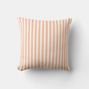 Peach Fuzz Peach and White Narrow Stripes Kissen