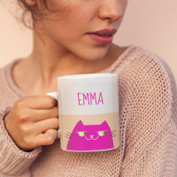 Peach Fuzz Pink Kawaii Cat