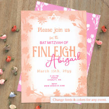 Peach Fuzz, Pink Wild Blume Bat Mitzvah