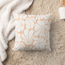 Peach Fuzz Retro 70er White Blume Grafikdesign Kissen