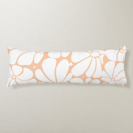 Peach Fuzz Retro 70er White Blume Grafikdesign Seitenschläferkissen