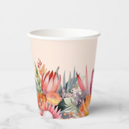 Peach Fuzz Tropical Blume Brautparty Pappbecher