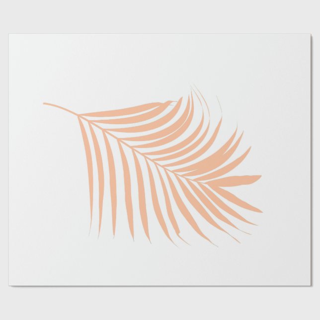 Peach Fuzz Tropical Weddings Palm Leaf Muster Geschenkpapier (Flach)