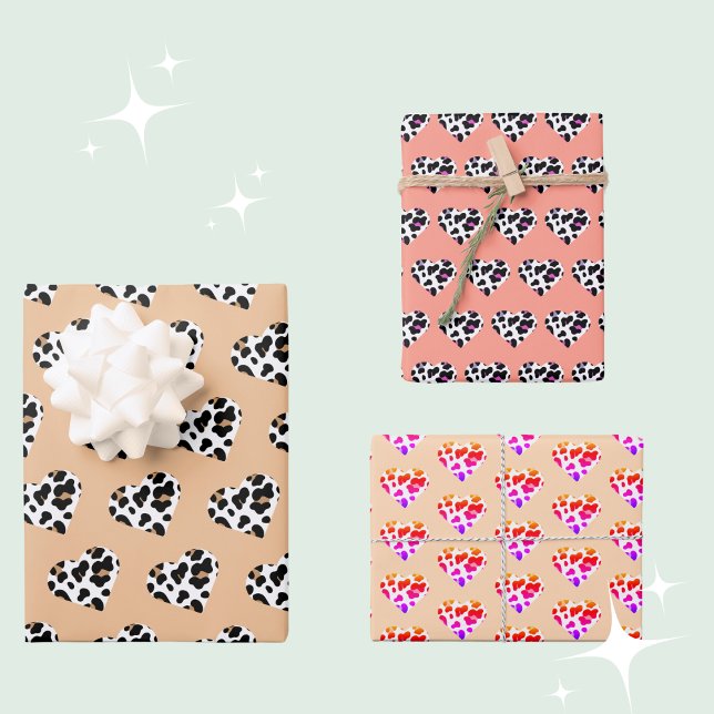 Peach Fuzz Valentine's Wrapping Paper Trio Geschenkpapier Set (Von Creator hochgeladen)