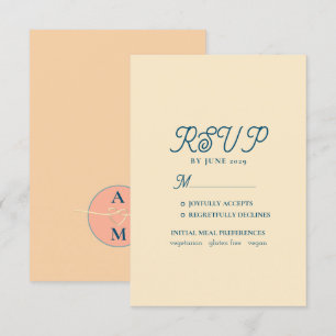 Peach Fuzz Wedding RSVP Card Karte