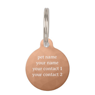 Peach geometric mesh pattern Ihr Text Haustiermarke