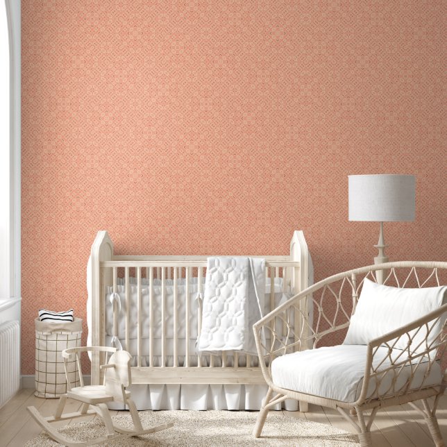 Peach Geometric Seamless Pattern Tapete (Kinder)