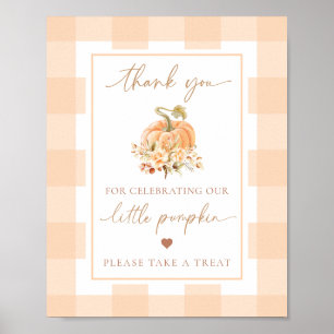 Peach Gingham A Little Pumpkin Baby Duwer Favorite Poster