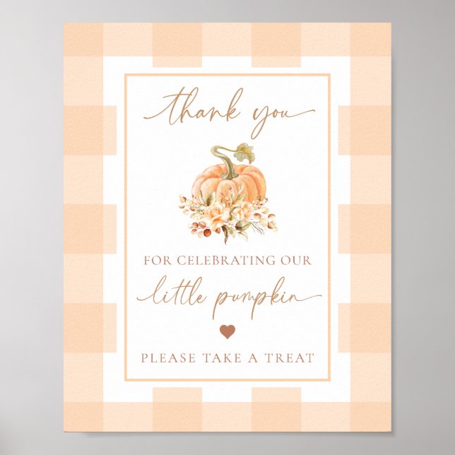 Peach Gingham A Little Pumpkin Baby Duwer Favorite Poster (Vorne)