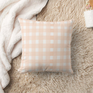 Peach Gingham Pillow Kissen
