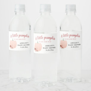 Peach Glitzer Babydusche ein wenig Pumpkin Wasserflaschenetikett