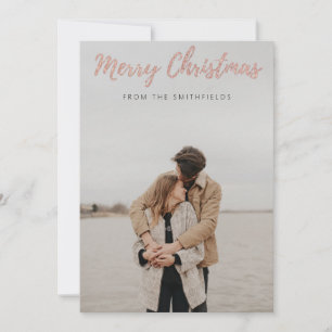 Peach Glitzer Couple Frohe Weihnachten