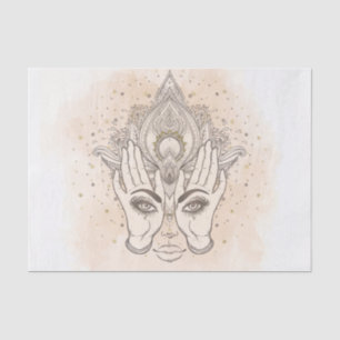 Peach & Gold Boho Lotus Blume Beauty Seidenpapier